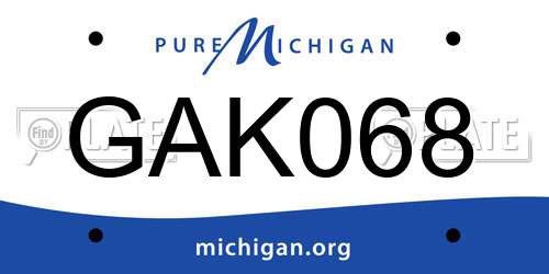 GAK068 Michigan License Plate