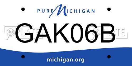 GAK06B Michigan License Plate