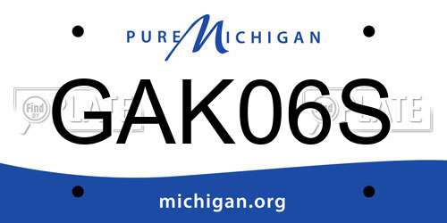 GAK06S Michigan License Plate