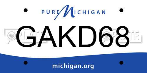 GAKD68 Michigan License Plate