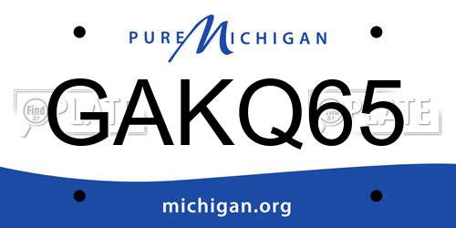 GAKQ65 Michigan License Plate