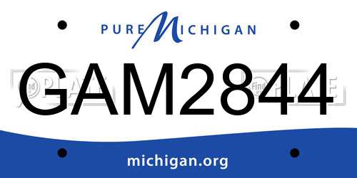 GAM2844 Michigan License Plate