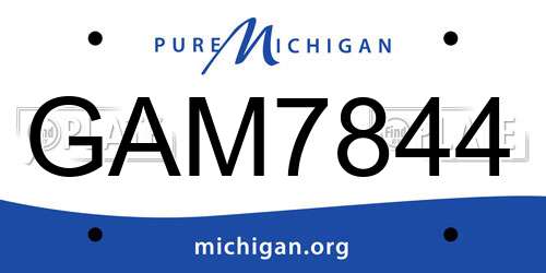 GAM7844 Michigan License Plate