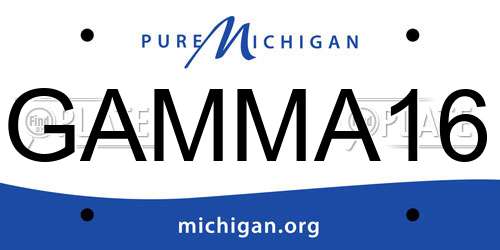 GAMMA16 Michigan License Plate