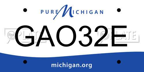 GAO32E Michigan License Plate