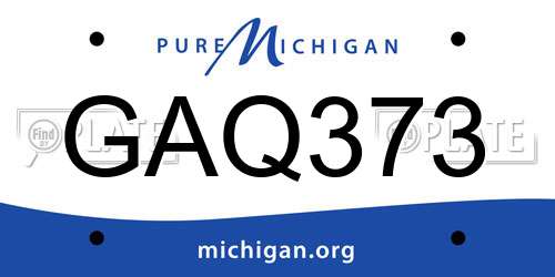 GAQ373 Michigan License Plate