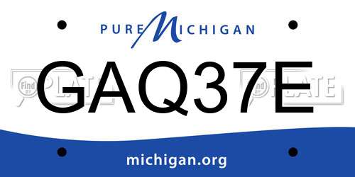 GAQ37E Michigan License Plate