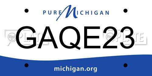 GAQE23 Michigan License Plate