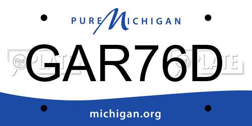 GAR76D Michigan License Plate