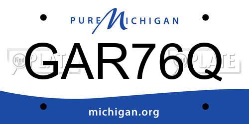 GAR76Q Michigan License Plate