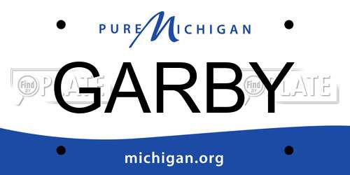 GARBY Michigan License Plate