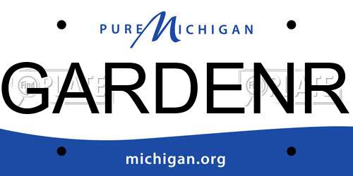 GARDENR Michigan License Plate