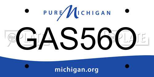 GAS56O Michigan License Plate