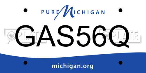 GAS56Q Michigan License Plate