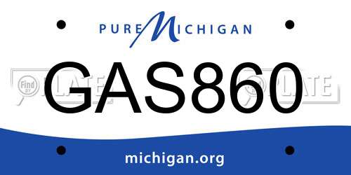 GAS860 Michigan License Plate