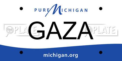 GAZA Michigan License Plate