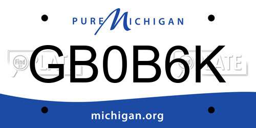 GB0B6K Michigan License Plate