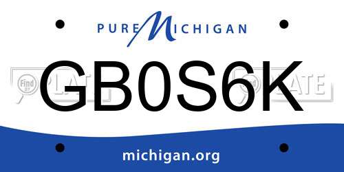 GB0S6K Michigan License Plate