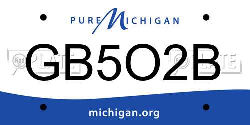 GB5O2B Michigan License Plate