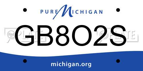 GB8O2S Michigan License Plate
