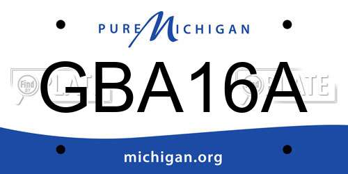 GBA16A Michigan License Plate