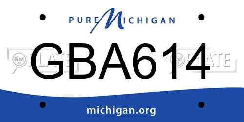 GBA614 Michigan License Plate