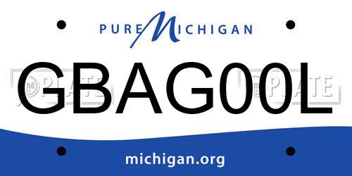 GBAG00L Michigan License Plate