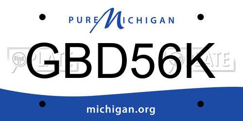 GBD56K Michigan License Plate