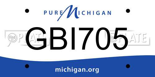 GBI705 Michigan License Plate