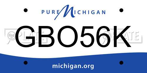 GBO56K Michigan License Plate