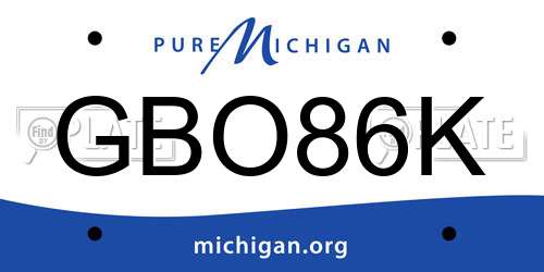 GBO86K Michigan License Plate