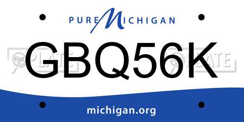 GBQ56K Michigan License Plate