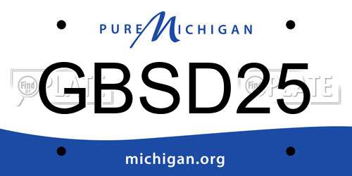 GBSD25 Michigan License Plate