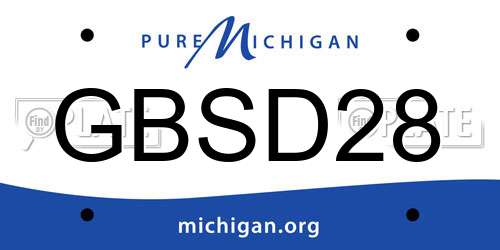 GBSD28 Michigan License Plate