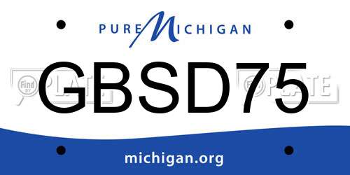 GBSD75 Michigan License Plate