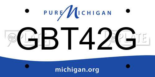 GBT42G Michigan License Plate