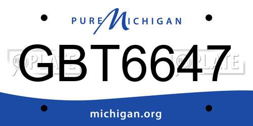 GBT6647 Michigan License Plate