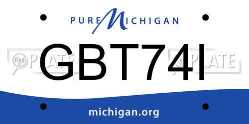 GBT74I Michigan License Plate
