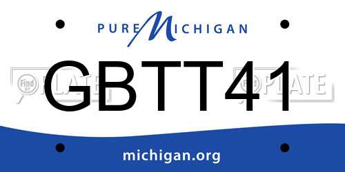 GBTT41 Michigan License Plate