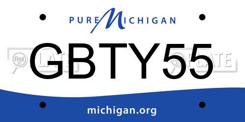 GBTY55 Michigan License Plate
