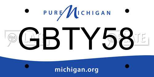 GBTY58 Michigan License Plate