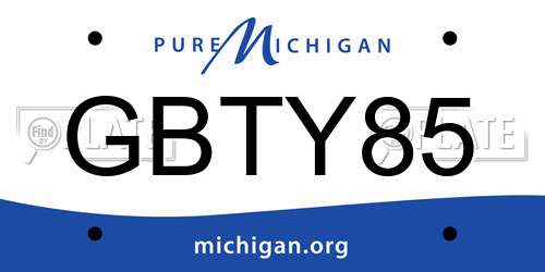 GBTY85 Michigan License Plate
