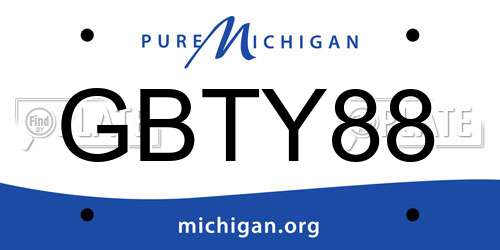 GBTY88 Michigan License Plate