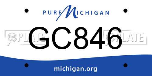 GC846 Michigan License Plate