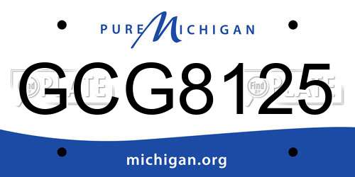 GCG8125 Michigan License Plate