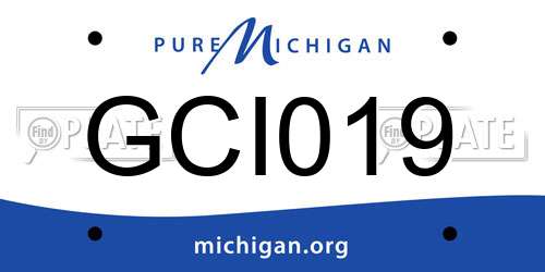 GCI019 Michigan License Plate