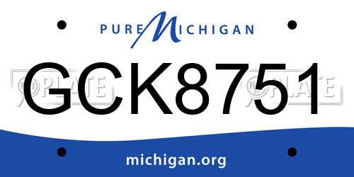 GCK8751 Michigan License Plate