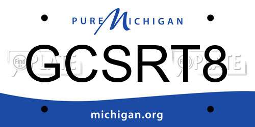 GCSRT8 Michigan License Plate