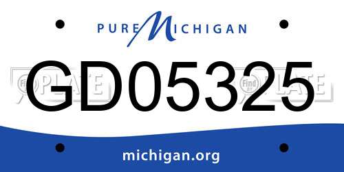 GD05325 Michigan License Plate