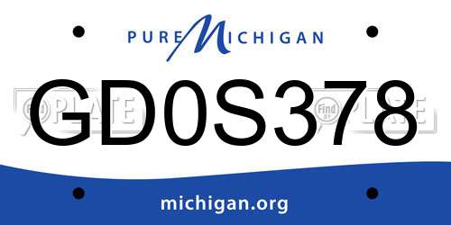GD0S378 Michigan License Plate